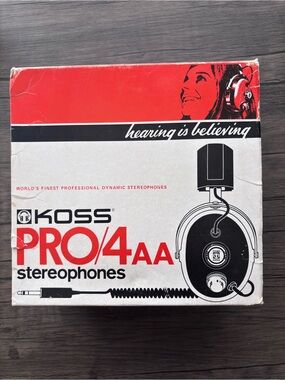 Very RARE Vintage Koss Pro4Aa Professional Headphones Pro 4Aa With Box